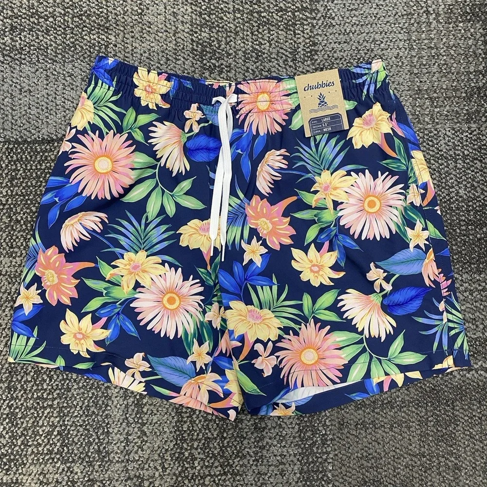 Chubbies Swim Trunks Large Big Bloomers Board Shorts 5.5
